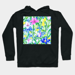 Preppy wild flowers seamless pattern Hoodie